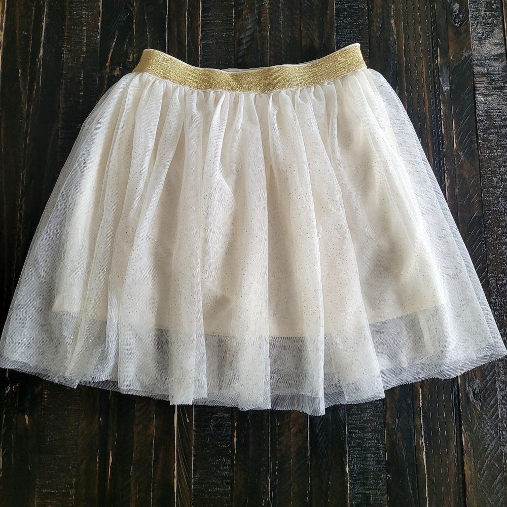 Holiday Time Girls Christmas Gold Glitter Skirt Size M 7-8